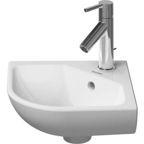 Lavabo Duravit ME de Starck Wash Lavabo de Esquina Lavabo de Mano de 430 mm, Color: Seda Blanca Mate - 0722433200