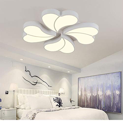 LED Luz de techo Regulable Dormitorio Luces Lámpara de techo Flor Forma Con control remoto Ultradelgado Diseño Pantalla de lámpara Interior Iluminación de techo Lampara para Salón Sala Oficina Blanco