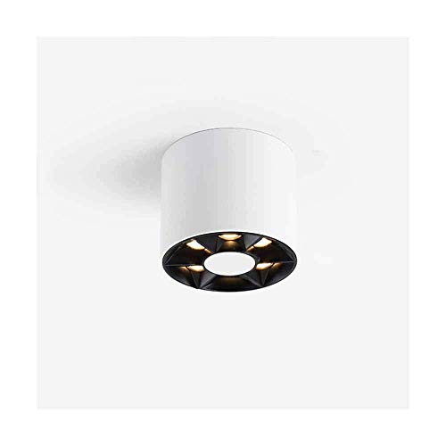 LEIKAS Foco LED, Downlight montado en Superficie Aluminio Blanco Moderno Foco de Techo Iluminación Interior para Dormitorio, Sala de Estar, Cocina, DIN