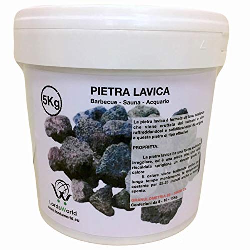 LordsWorld - Pietra Lavica - 5Kg Pietra Lavica para la Barbacoa, Sauna y decoración del Acuario - Roca de la Lava para la Barbacoa y el Gas Estufas - Pietralavica-5kg