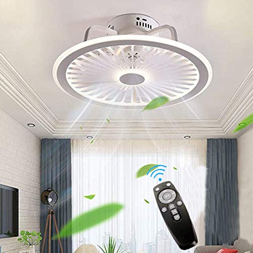 Los Ventiladores De Techo Con Iluminación Regulable, Con Mando A Distancia, Velocidad Viento Intensidad Regulable, 40W LED Techo Moderna Tranquila Luz Lámpara Colgante Dormitorio Ventilador