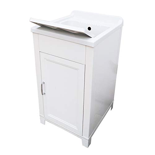 Mueble de 45 x 50 cm, kit de lavabo de resina y PVC, color blanco