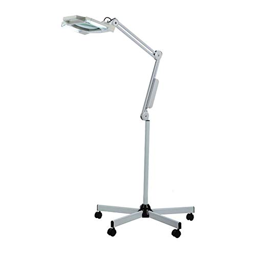 Muebles de aumento soporte del piso de la lámpara LED lupa 5X de belleza facial W / Light, Palo de soporte del piso W / 5 Ruedas for manicura Salón de belleza Cuidado de la Piel joyería del arte de ta