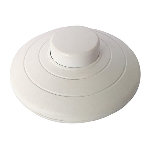 MZMing [1 Pack] Interruptor de prensa de pie en línea para lámpara estándar para 2 o 3 Core Flex In White para lámpara de piso y mesa - Interruptor de 70 mm de diámetro