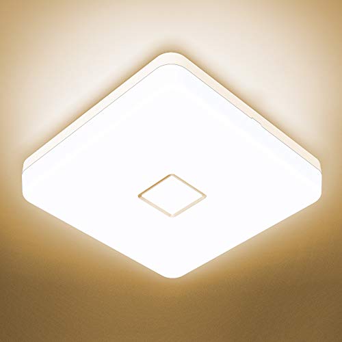 Onforu 24W Plafón Led de Techo, 2100LM LED Lámpara de Techo Cuadrado, 2700K Blanco Cálido Luz de Techo Moderna, IP54 Impermeable para Baño, Dormitorio, Cocina, Comedor, Habitación, Balcón, Pasillo