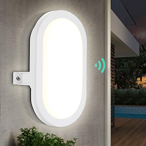 Oraymin LED 10W Lámpara de Pared con Detector de Movimiento, Lámpara con Sensor Automático Blanco Neutro IP44 4000K, Aplique de 160 °, Lámpara de Sótano, Lámpara de Pasillo, Lámpara de Balcón