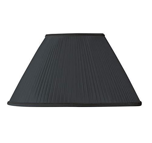 Pantalla para lámpara plisada forma tambor de diámetro 45 x 33 x 28 (plisada mano) negro