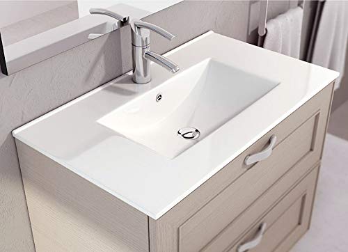 PDM LAVABO ENCASTRADO PARA MUEBLE DE CERÁMICA DE 1 SENO 91X46