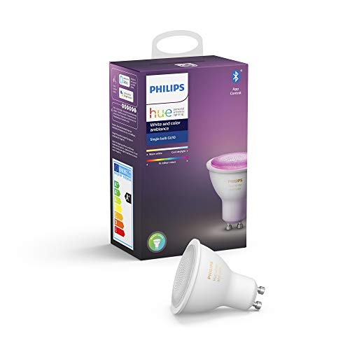 Philips Hue Bombilla Inteligente LED GU10, con Bluetooth, Luz Blanca y Color, Compatible con Alexa y Google Home