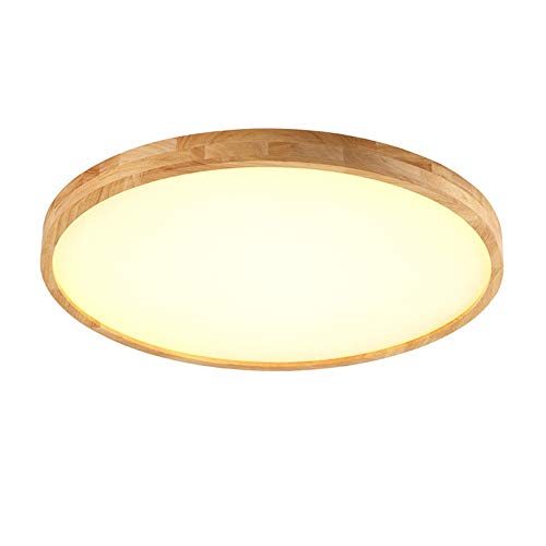 Plafón De Madera Maciza Lámpara De Techo LED Ultrafina De 5 CM Luz De Techo Moderna Y Minimalista De Roble Redondo para El Pasillo del Restaurante Sala De Estar Y Otra Iluminación Interior