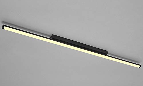 Plafon LED Techo Intensidad Regulable Tubo De Luz Lámpara Techo Lineal Techo Iluminación De Sala De Estar Para Oficina Guardarropa Comedor 100CM 26W,Negro