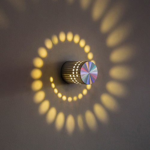 SUNERLORY Lámpara de pared LED, 3 W, decoración para porche, moderna, minimalista, respetuosa con el medio ambiente, de bajo consumo, de aluminio, para salón, dormitorio, cocina, etc.