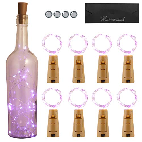 Sweetneed Luz de Botella Luz de bricolaje,Luz Ambiente,Lámpara Decorada Luz Corcho 2m 20 LED a Pilas Decorativas Cobre Luz Para Romántico Boda, Navidad,Fiesta,Lámpara de Alambre de Cobre