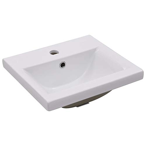 Tidyard Lavabo encastrado de cerámica Blanco 42x39x18 cm