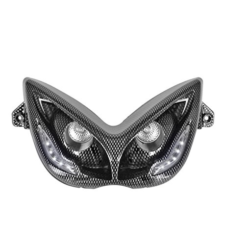 tnttu doble óptica 2 lámparas halógena y LED eyelight adaptador Nitro/Aerox, imit carbono/blanco