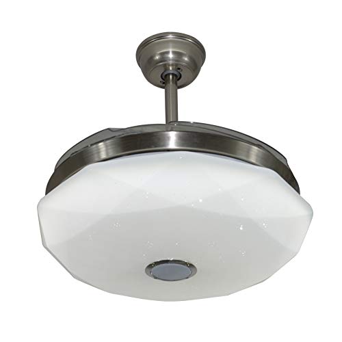 TODOLAMPARA - Ventilador DE Techo LED Modelo Jazz con Altavoz, ASPAS Plegables Y LUZ Regulable