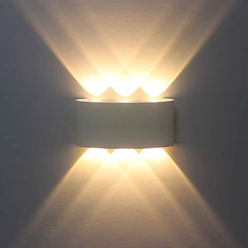 VISLONE Lámpara de Pared Interior, Moderna Apliques de Pared, Luz de Pared LED Arriba Abajo, Efecto de Luz Interior para Dormitorio, Salón y habitación [Clase de eficiencia energética A+]