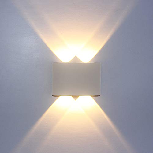 VISLONE Lámpara de Pared Interior, Moderna Apliques de Pared, Luz de Pared LED Arriba Abajo, Efecto de Luz Interior para Dormitorio, Salón y habitación [Clase de eficiencia energética A+]