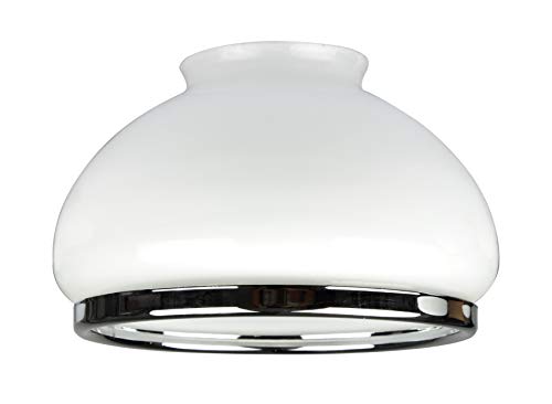 Westinghouse Lighting Tulipa Cupular Opal con Banda Cromada, Blanco