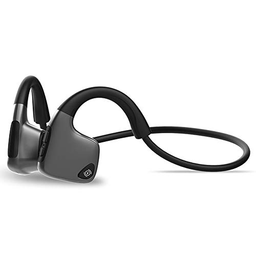 Wj Auriculares de conducción ósea inalámbricos Auriculares Traseros para Correr Sudor Auriculares Bluetooth 5.0 Chip HD Llamada reducción de Ruido Inteligente con micrófono para Gimnasio Ciclismo,B