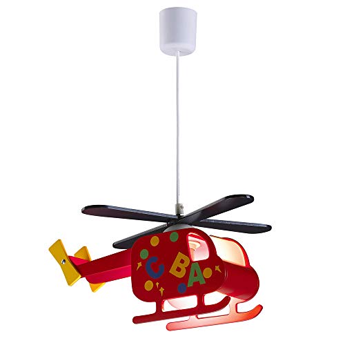 Wonderlamp W-A000122 Lámpara de techo infantil Helicóptero rojo