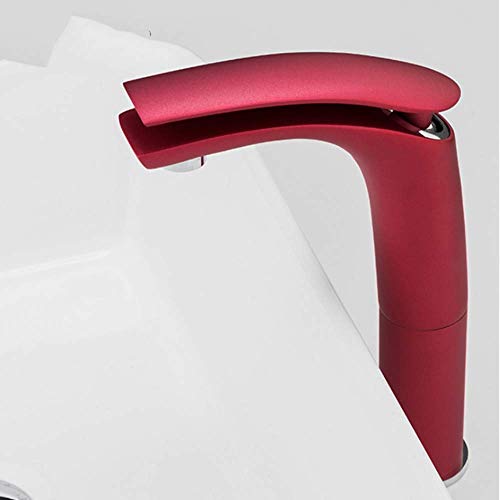 xiaox5 Faucet Nuevo diseño Grifo de Lavabo de baño Rojo Mezclador de Agua fría y Caliente Grifo Grifo de baño Grifos Monomando Grifo de Lavabo de Arte