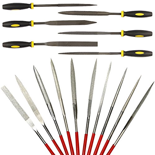 16 pcs Aiguille Ensemble de fichiers, Afunta Alliage trempé Solidité en acier Mini Aiguille Ensemble de fichiers pour gainant Diamant en métal Bois Plastique