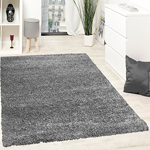 Alfombra De Pelo Alto Y Largo Shaggy Crema Antracita Al Mejor Precio Liquidación, Grösse:133x190 cm