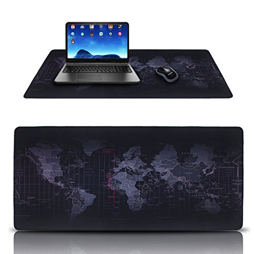 Alfombrillas de ratón,DaSinKo gaming mouse pad XXL(900 x 400mm),impermeable,base de caucho，Negro