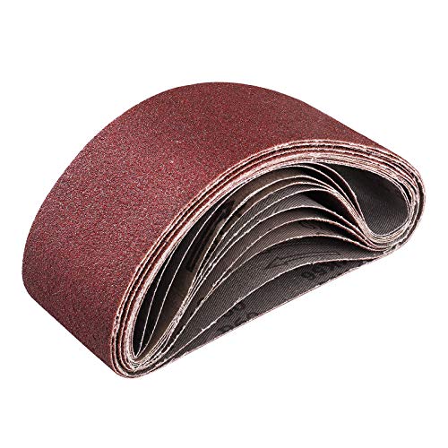 Bandas de Lijado 75 x 457 mm Banda Abrasiva 2 de Cada Grano 40/60/80/120/180 Lija de Oxido Aluminio para Lijadora de Banda 10 piezas