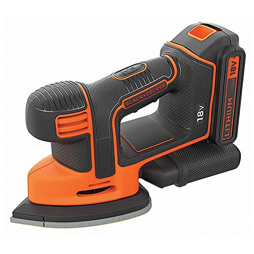 BLACK+DECKER BDCDS18-QW - Lijadora Mouse 18 V, 12.000 rpm, con batería de litio 1.5Ah y bolsa de transporte