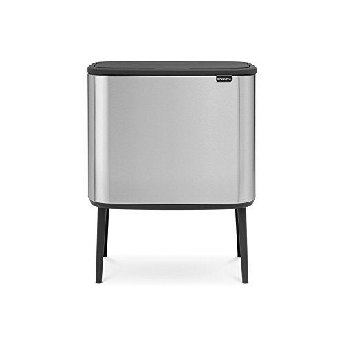 Brabantia Bo Touch Bin Cubo de Basura, Anti-Huellas, Acero Inoxidable, Plateado, 36 litros