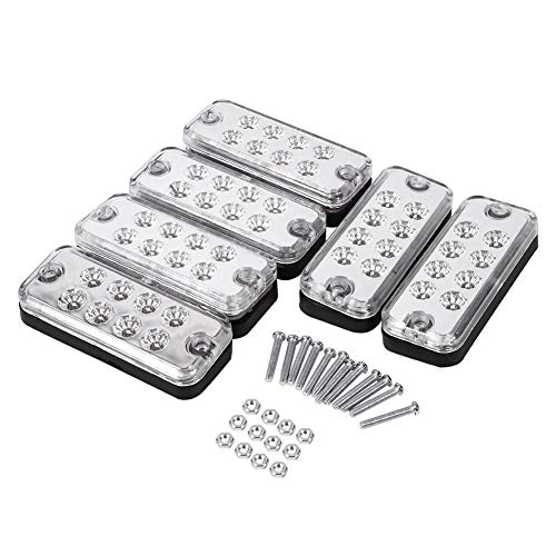 Broco 6pcs LED 8 Liquidación de marcador lateral, luz indicador de la lámpara del remolque del camión Camión blanco