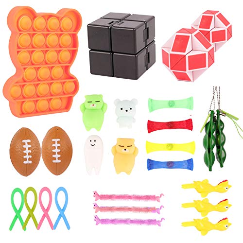 colmanda 27 Pcs Kit Juguetes Sensoriales, Juego de Juguetes Sensoriales Fidget para Alivio, Libera Estrés y Ansiedad Toys para Niños Regalos Fiesta de Cumpleaños