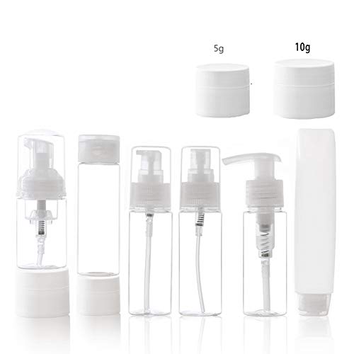 Conjunto De Ocho Piezas De Viaje Transparente, Conjunto De Embotellado CosméTico CosméTico Embotellado Dividido Petg, Botella De Spray VacíA Para Viajes, Belleza, Limpieza, JardineríA,Blanco,1PC