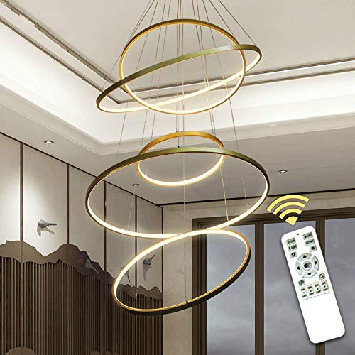 Creative Cirlce Modern LED Chandelier Black&White&Gold&Silver Rings Led Ceiling Chandelier Lighting For Living room Dining room,Silver frame,40 60 80 60 40CM 5R