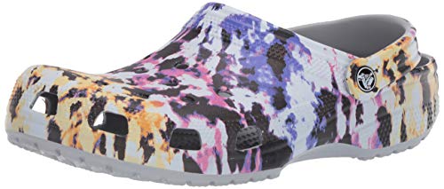 CROCS Classic Tie Dye Mania Clog, Chanclas Tiempo Libre y Sportwear Unisex Adulto, Multicolor (Multi/Light Grey), 41/42 EU