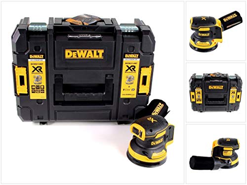 DeWALT DCW210NT-XJ DCW210NT-XJ-Lijadora Rotorbital sin escobillas XR 18V Ø125mm Electrónica sin cargador/batería con maletín TSTAK II, 18 V, Negro/Amarillo