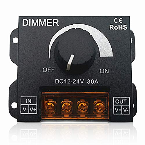 Dimmer 12V 24V 30A Controlador de regulador de un Solo Color LED para lámpara Cinta de luz Tira de LED Control de iluminación Brillo Negro