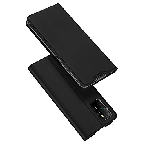 DUX DUCIS Funda Xiaomi Poco M3, Funda Xiaomi Redmi 9T, PU Cuero Flip Carcasa Fundas Móvil de Tapa Libro para Xiaomi Poco M3 / Xiaomi Redmi 9T(Negro)