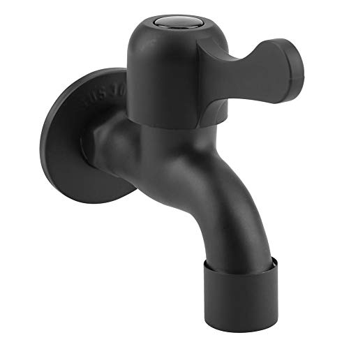 GOTOTOP Grifo de Lavadora Antiguo, Grifo de Agua de Grifo de Montaje en Pared Negro de Acero Inoxidable 304 para baño, jardín, lavadero(Mop Pool)