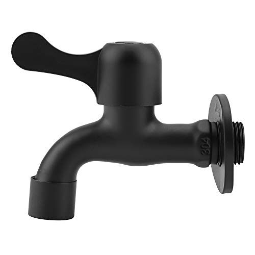 Grifo de agua del jardín negro del grifo del soporte de la pared del acero inoxidable para la lavadora, cuarto de baño, cocina(Mop Pool Faucet)