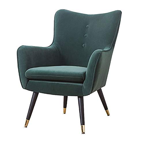 HUAYIN Sillón De Salón Ocasional, Sofá Individual Mid Century Sillón Club con Respaldo Alto Cómoda Silla Tapizada con Soporte De Metal para Salón Bañera Sillón De Oficina,Verde