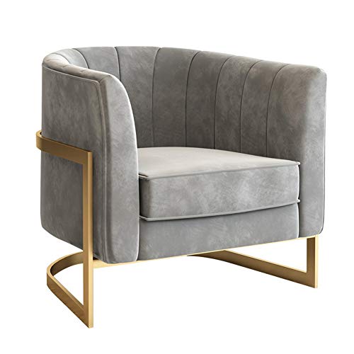 HUAYIN Sillón para Sala De Estar, Sofá Individual Mid Century Sillón Club con Respaldo Alto Cómoda Silla Tapizada con Soporte De Metal para Sala De Estar Bañera Oficina Recepción Muebles,Gris