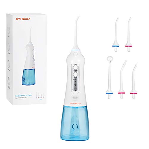 Irrigador bucal inalámbrico recargable Flosser de agua, limpiador dental de limpieza profunda para el cuidado de los dientes, impermeable portátil de 3 modos con tanque de agua desmontable de 300 ml