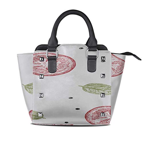 IUBBKI Bolsos cruzados de diseñador para hombres Cocina italiana Ingrediente Albahaca Tomate Pimienta Monederos con asa personalizada Cuero Pu Remache Porta