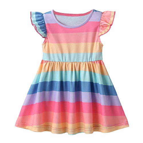 Janly Liquidación Venta Vestido para niñas de 0 a 10 años de edad, vestido de fiesta de cumpleaños, para niñas de 6 a 12 meses pequeños niños (Multicolor)