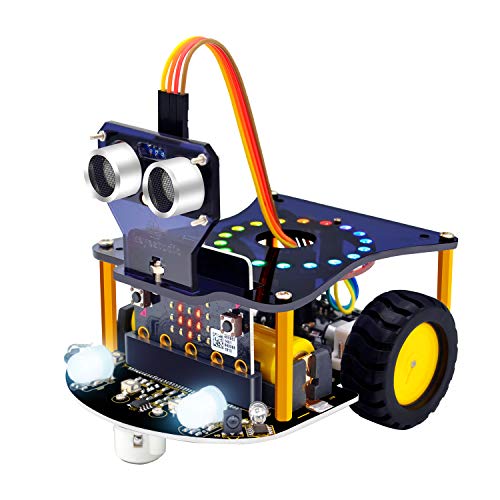 KEYESTUDIO Mini Kit de Coche Robótico para BBC Micro:bit Robótico Stem Kit Juguete Educativo para Niños y Adultos (Excepto Micro:bit)