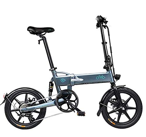Kuyoly Bicicleta eléctrica Plegable Ebike D2S de 16 '' Bicicleta eléctrica de Aluminio de 250W con Pedal para Adultos y Adolescentes, o Deportes al Aire Libre Ciclismo Viajes Desplazamientos, Gris