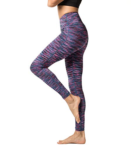 LAPASA Pantalón Deportivo de Mujer, Malla para Running, Yoga y Ejercicio. L01 (7. Purple Space Dye, XS)